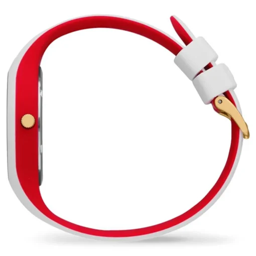 Montre Femme S ICE WATCH LOULOU WHITE GOLD CHIC Silicone Blanc et Rouge