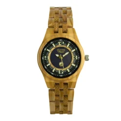 Montre Femme Solaire GREENTIME SOLARWOOD Bois d'Olivier
