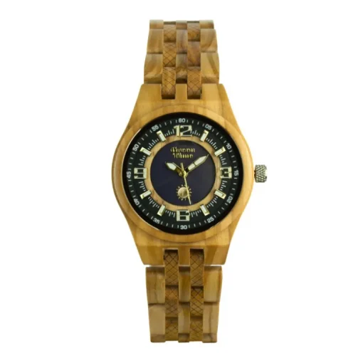 Montre Femme Solaire GREENTIME SOLARWOOD Bois d'Olivier