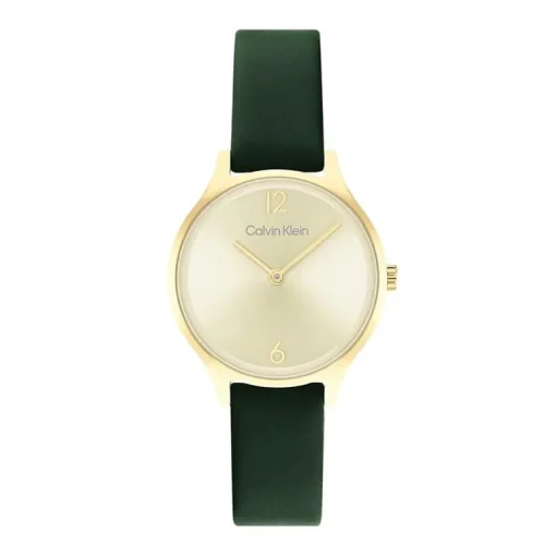 montre femme Timeless Calvin Klein cuir vert 25200147