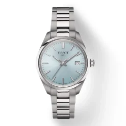 Montre femme Tissot PR 100 34mm acier argenté cadran bleu clair T1502101135100