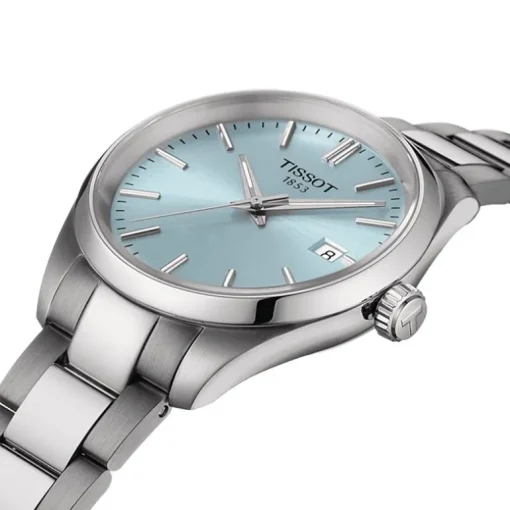 Montre femme Tissot PR 100 34mm acier argenté cadran bleu clair T1502101135100