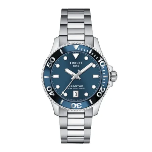 montre femme TISSOT T-Sport SEASTAR 1000 acier argenté