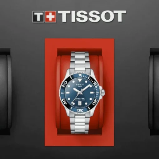 montre femme TISSOT T-Sport SEASTAR 1000 acier argenté