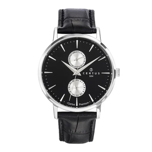 Montre Homme Analogique CERTUS Cuir Noir 610933