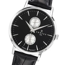 Montre Homme Analogique CERTUS Cuir Noir 610933