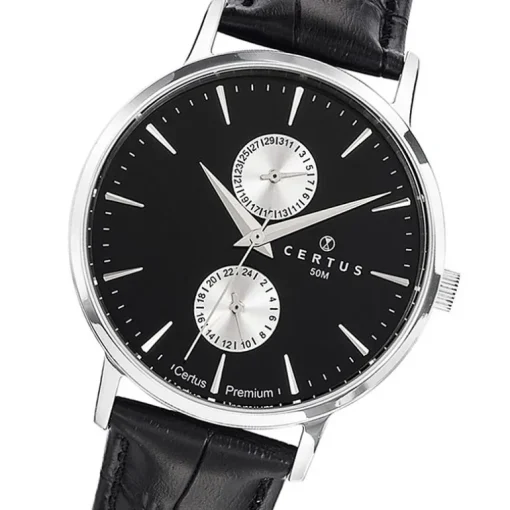 Montre Homme Analogique CERTUS Cuir Noir 610933