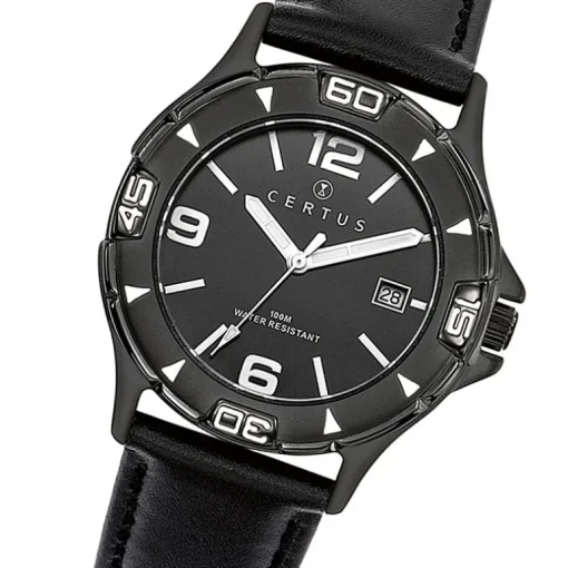 Montre Homme Analogique CERTUS Cuir Noir 611069