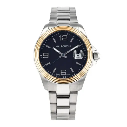 Montre Homme Automatique MAUBOUSSIN Acier Argenté et Or Doré Rose 9148802-700