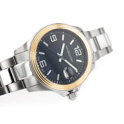 Montre Homme Automatique MAUBOUSSIN Acier Argenté et Or Doré Rose 9148802-700