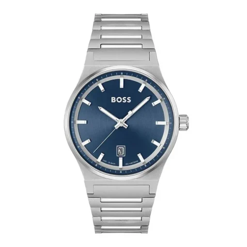 Montre Homme BOSS CANDOR BLEU Acier Argenté