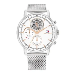 Montre Homme Chronographe TOMMY HILFIGER STEWART Sport Lux Timer Acier Argenté 1710682