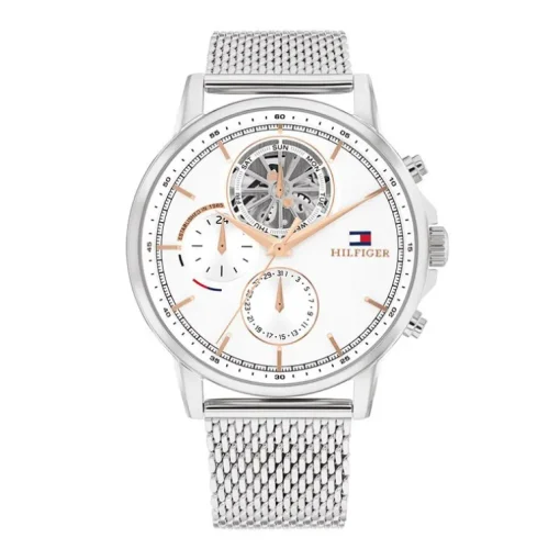 Montre Homme Chronographe TOMMY HILFIGER STEWART Sport Lux Timer Acier Argenté 1710682