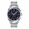 Montre homme chronographe Tissot PR 100 40 mm acier argenté cadran bleu T1504171104100