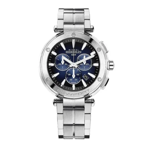 Montre Homme Chronographe MICHEL HERBELIN NEWPORT CHRONO Acier Argenté 37688B35