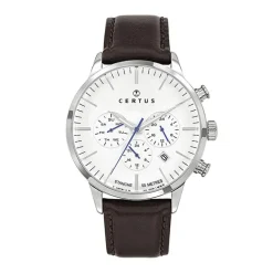 Montre Homme Chronographe CERTUS Cuir Brun