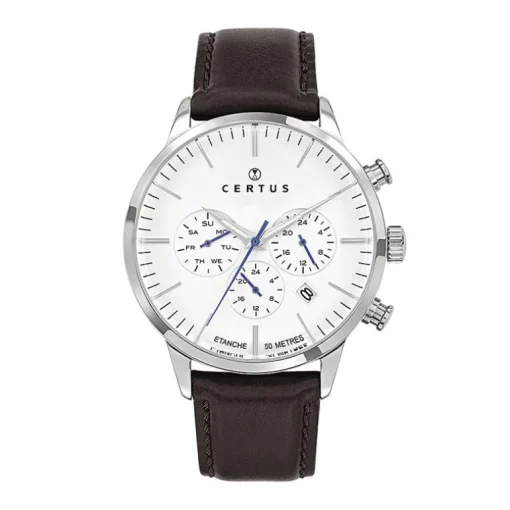 Montre Homme Chronographe CERTUS Cuir Brun