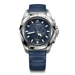 Montre Homme Chronographe Antimagnétique Victorinox I.N.O.X Silicone Bleu 241984
