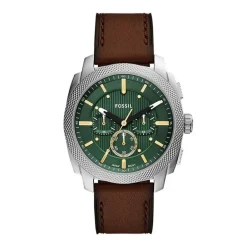 Montre Homme Chronographe FOSSIL Machine Cuir Marron FS6100