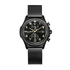 Montre Homme Chronographe EDEN PARK FRENCH FLAIR CLUB Acier Noir