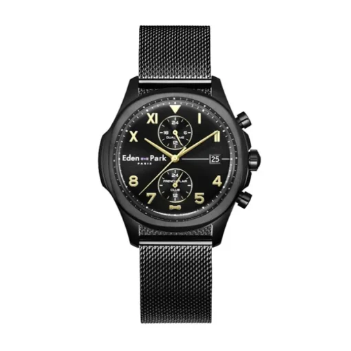 Montre Homme Chronographe EDEN PARK FRENCH FLAIR CLUB Acier Noir