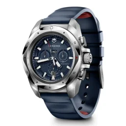 Montre Homme Chronographe Antimagnétique Victorinox I.N.O.X Silicone Bleu 241984