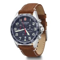 Montre Homme Chronographe Victorinox Fieldforce Cuir Marron 241854