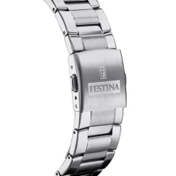 montre homme chronographe festina acier argenté