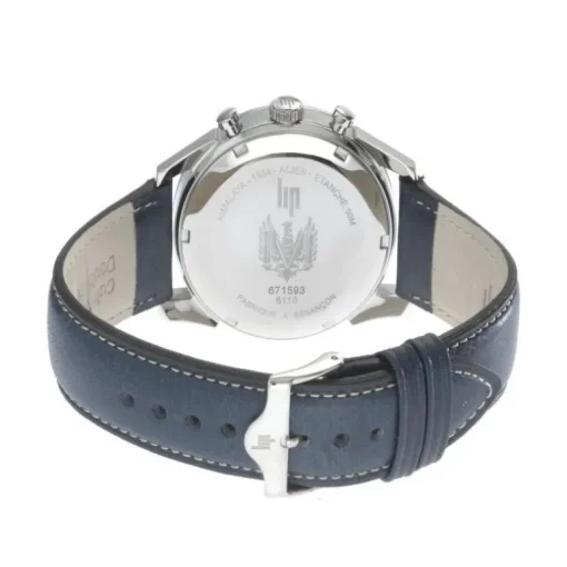 montre homme chronographe LIP Himalaya cuir bleu