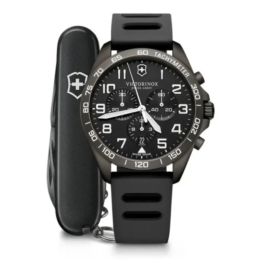 Montre Homme Chronographe Victorinox Fieldforce Sport Silicone Noir 241926.1