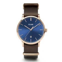 Montre Homme Cluse Aravis nato leather rose gold
