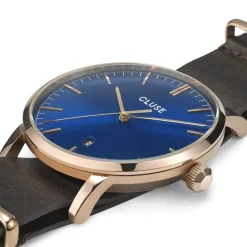 Montre Homme Cluse Aravis nato leather rose gold