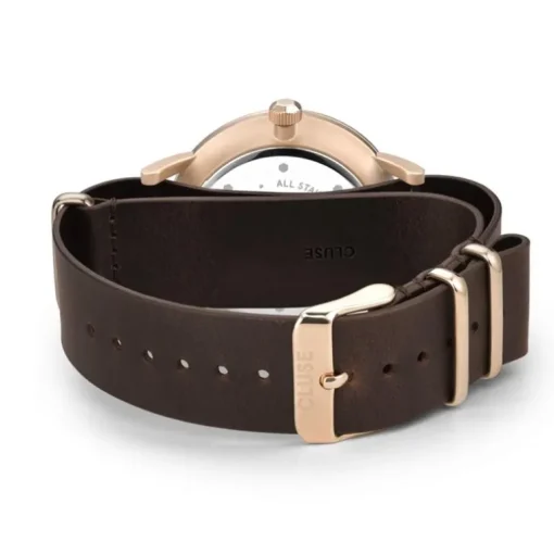 Montre Homme Cluse Aravis nato leather rose gold