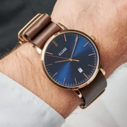 Montre Homme Cluse Aravis nato leather rose gold