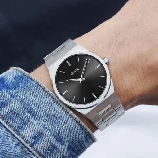 montre homme cluse Vigoureux acier argenté