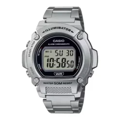 Montre Homme Digitale CASIO TIMELESS Acier Inoxydable W-219HD-1AVEF