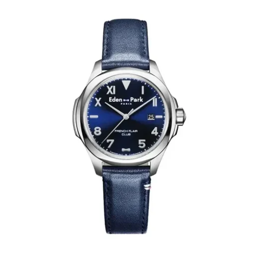 Montre Homme EDEN PARK FRENCH FLAIR CLUB Cuir Bleu