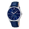 montre homme festina retro cuir bleu