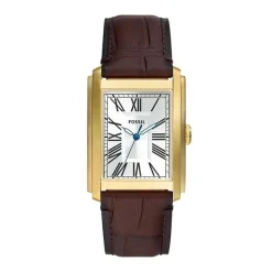 Montre Homme FOSSIL CARRAWAY ARGENT Cuir Brun