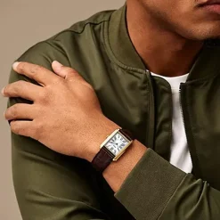 Montre Homme FOSSIL CARRAWAY ARGENT Cuir Brun