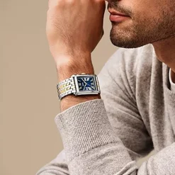 Montre Homme FOSSIL CARRAWAY BLEU Acier Bicolore