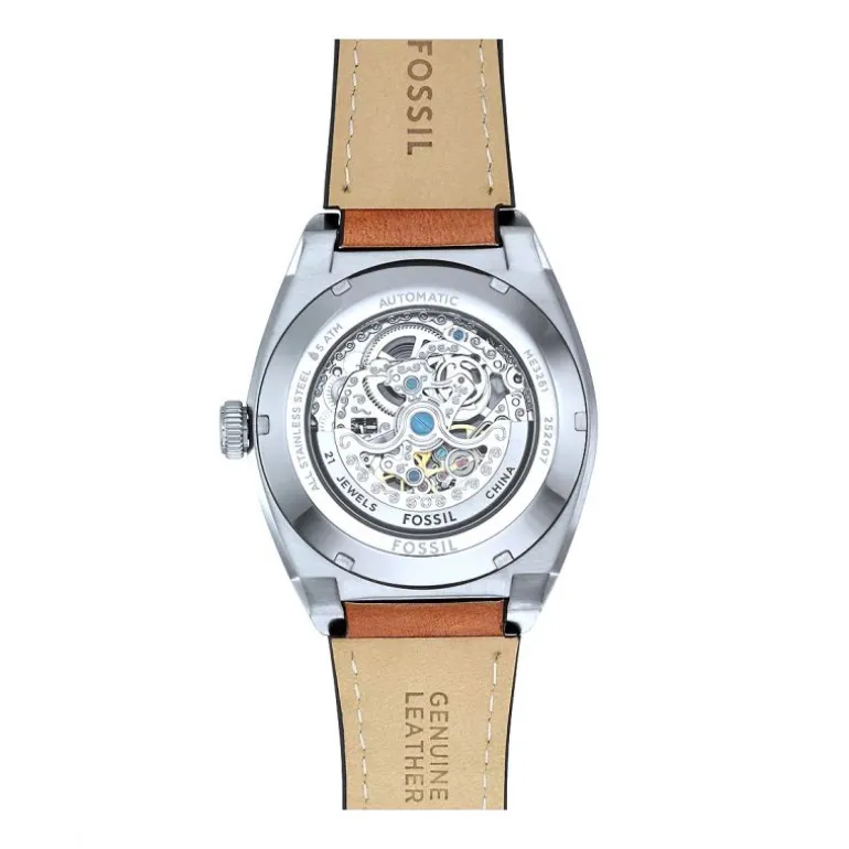 Montre Homme FOSSIL Everett automatique en cuir marron ME3261