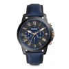 Montre homme FOSSIL GRANT chronographe Cuir Bleu