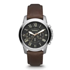 Montre homme FOSSIL GRANT chronographe Cuir Brun