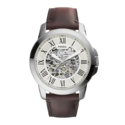 Montre homme FOSSIL GRANT automatique chronographe Cuir Brun