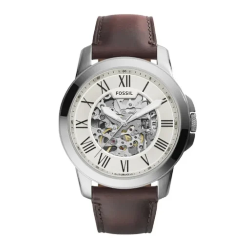 Montre homme FOSSIL GRANT automatique chronographe Cuir Brun