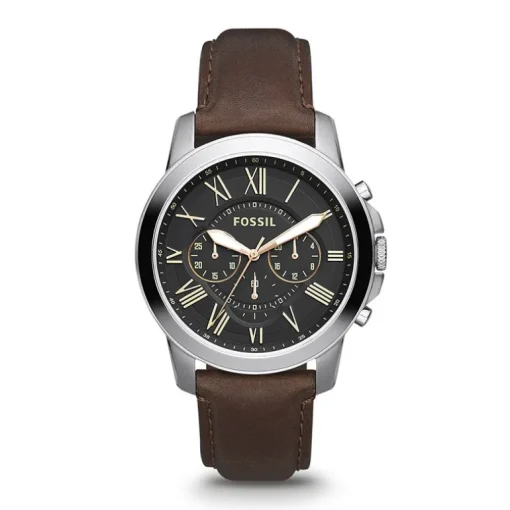 Montre homme FOSSIL GRANT chronographe Cuir Brun