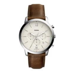 Montre homme FOSSIL NEUTRA chronographe Cuir Brun