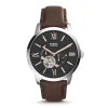 Montre Homme Fossil Townsman Automatique Cuir Brun