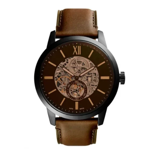 Montre homme FOSSIL TOWNSMAN automatique Cuir Brun